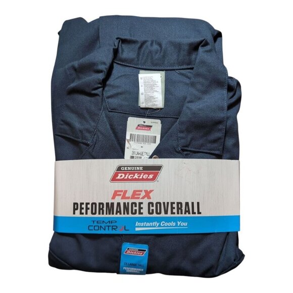 Dickies Coverall Long Sleeve Navy Workwear Utility Uniform Men's 2XL Tall XXLT - Picture 1 of 10